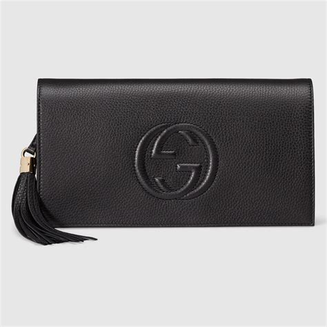 gucci black soho clutch|Gucci soho clutch black.